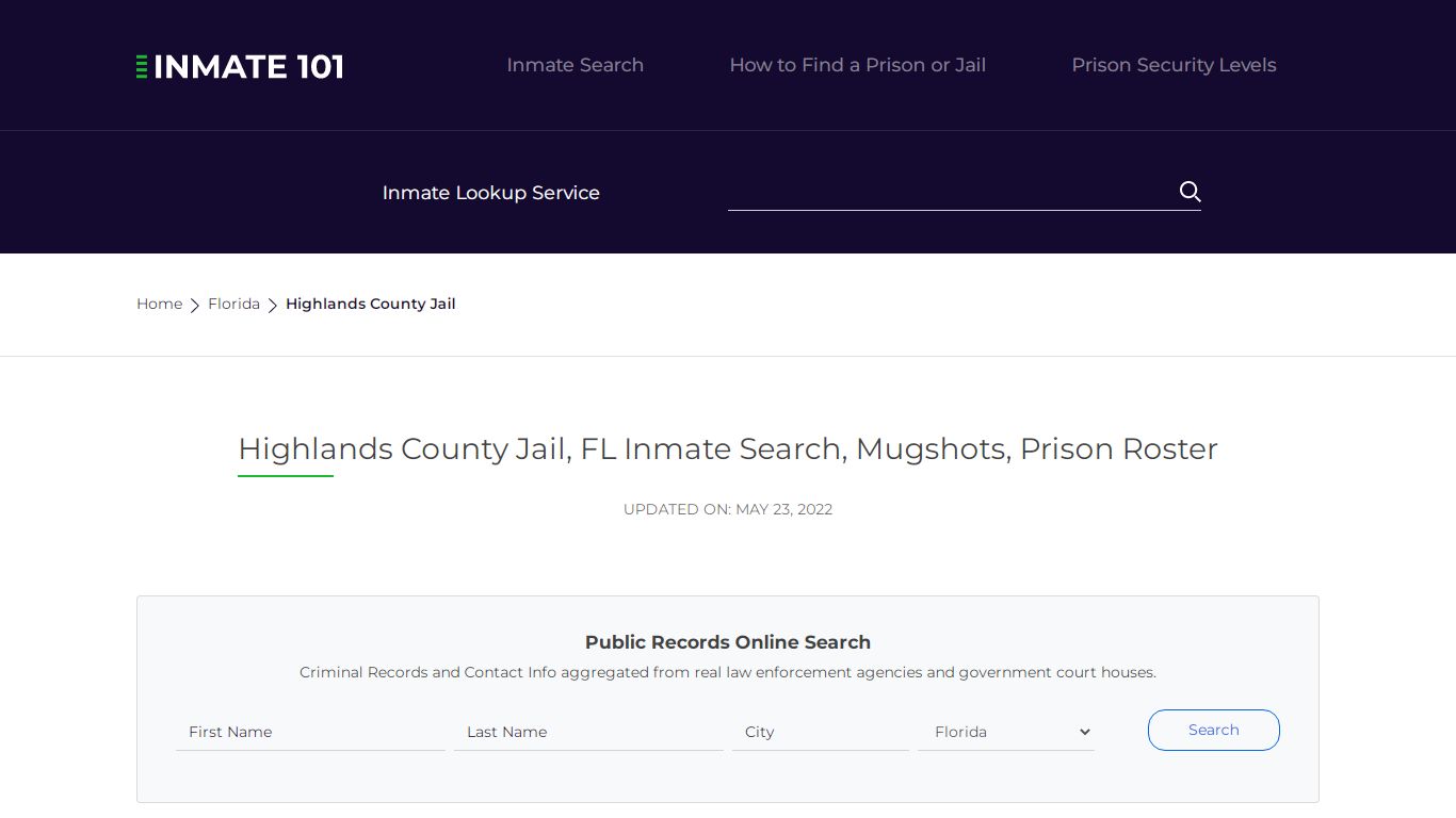 Highlands County Jail, FL Inmate Search, Mugshots, Prison Roster